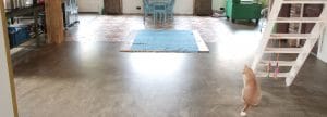 gietvloer donkerbruin woning